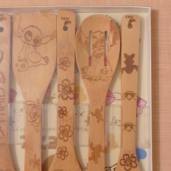 6 pcs Lilo & Stitch Wooden Bamboo Cooking Utensils Set - Picture 7 of 16